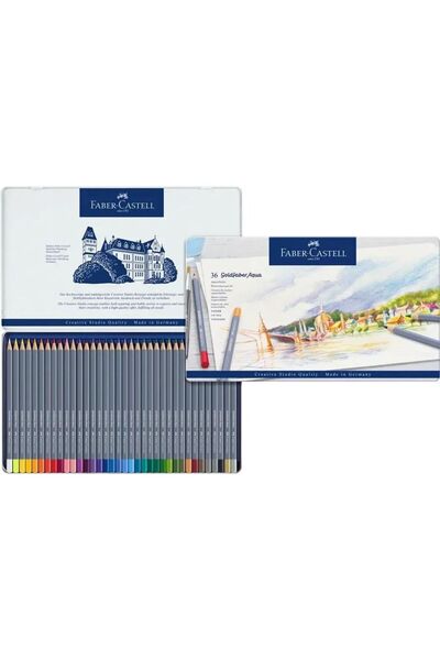 Faber Castell اقلام تلوين مائية - Goldfaber - علبة حديد -36 لون