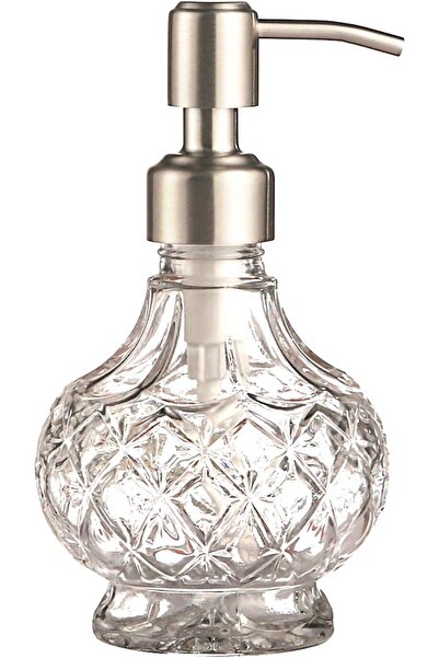 Yunnasi موزع صابون زجاجي كريستالي شفاف مع مضخة من الفولاذ المقاوم للصدأ (النم...