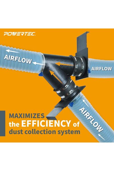 POWERTEC 70108-P6 4 Inch Blast Gate for Dust Collector, Dust Collection Fittings - 6PK