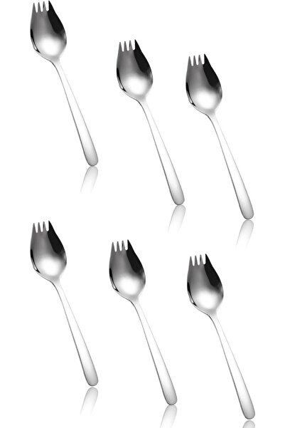 Generic 6-Piece 6-inch Stainless Steel Multi-Purpose Forks for Salad, Dessert, Ice Cream & Fruit