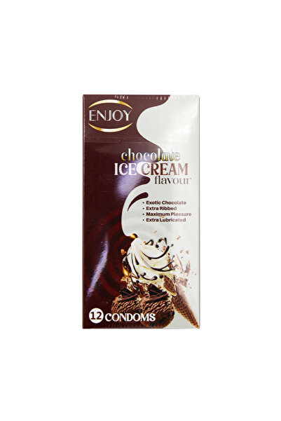 Enjoy Chocolate Ice Cream Flavour Premium Condoms – 12 Pcs