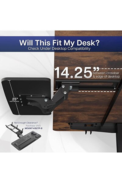 vivo Adjustable Computer Keyboard & Mouse Platform Tray (MOUNT-KB03B)