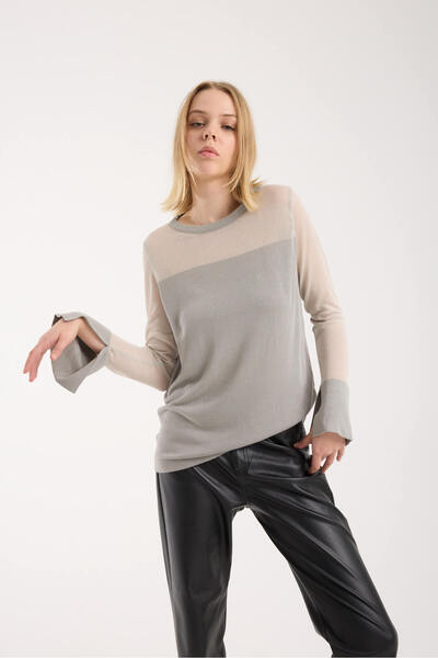 sumoda Women's Knitwear Sweater Thin See-Through Detailed Soft Texture