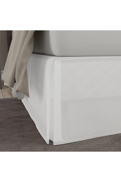 genernic تنورة سرير TODAY'S HOME من الألياف الدقيقة، بتصميم مُطرز، مقاس 14 بو...