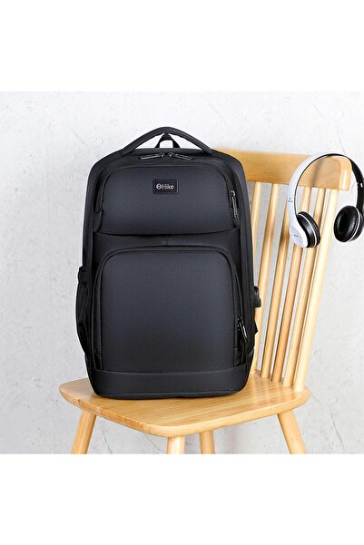 HIKE Premium Expandable Water-Resistant Laptop Backpack with Built-in USB Port & Separate Laptop Com