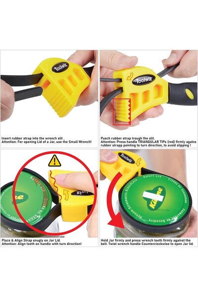 Toolwiz Rubber Strap Wrench Set, 2pcs (500mm & 600mm) Adjustable Oil Filter & Pipe Wrench