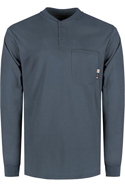genernic KONRECO FR Men's Flame Resistant Henley Shirt CAT2 7 oz Cotton