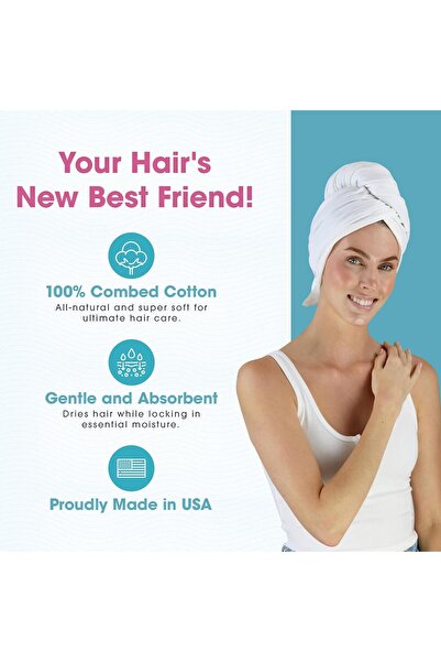 Generic Hair RePear Ultimate Hair Towel - Anti Frizz Premium Cotton - 29 x 45 in White