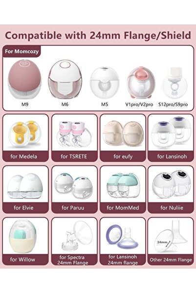 IVARONAL عبوة من 4 قطع من حشوات الشفة مقاس 15 مم لمضخة الثدي القابلة للارتداء...