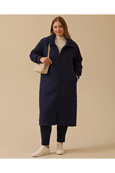 Gala-Xi Oversize Kapüşonlu Midi Pardesü - Kışlık - Günlük