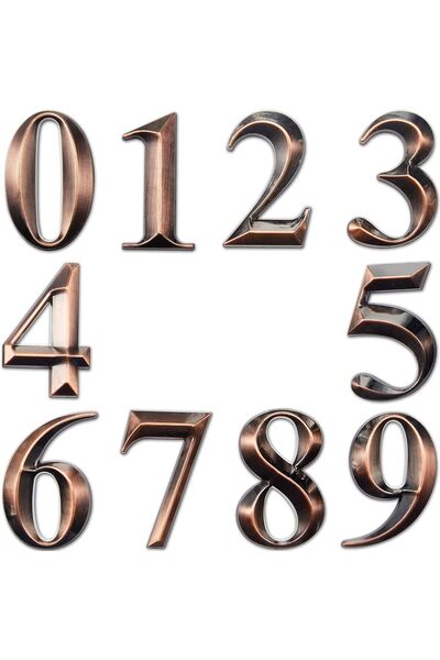 EXCEFORE ملصقات ثلاثية الأبعاد لأرقام صندوق البريد من 0 إلى 9، ذاتية اللصق، م...