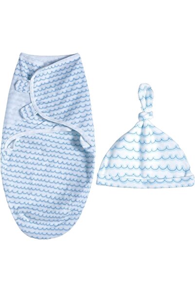 Generic كيس نوم حديثي الولادة مصنوع من قطن الموسلين بنسبة 100%، قماط قابل للت...