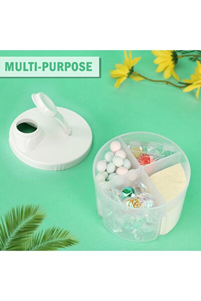 Bukela موزع مسحوق حليب السفر ذو 4 أقسام - تخزين طعام محمول (أبيض)