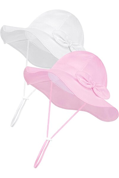 Yelajoy Baby Girls' Sun Hat - Wide Brim Bucket Hat UV Protection 50+ (Toddler/Infant)