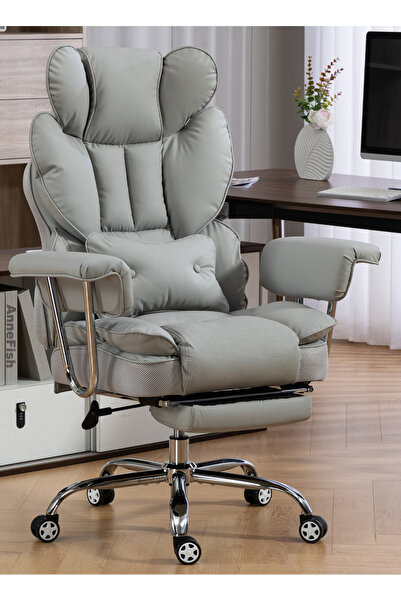 VariFurnx كرسي مكتب مريح مع مسند للقدمين، مكتب دوار تنفيذي، كرسي ألعاب كمبيوت...