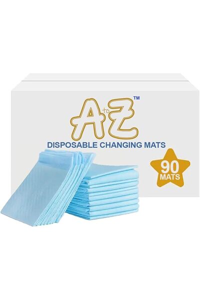 A to Z سجادة تغيير حفاضات للاستخدام مرة واحدة كبيرة (45 × 60 سم) عبوة من 90 ق...