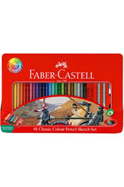 Faber Castell Classic wooden colored pencils - 48 colors - flat iron