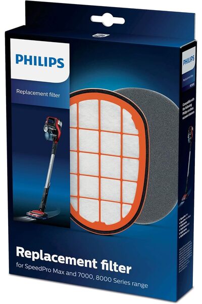 Philips Versuni Replacement Filter Set for SpeedPro Max Battery Vacuum Cleaner, Foam