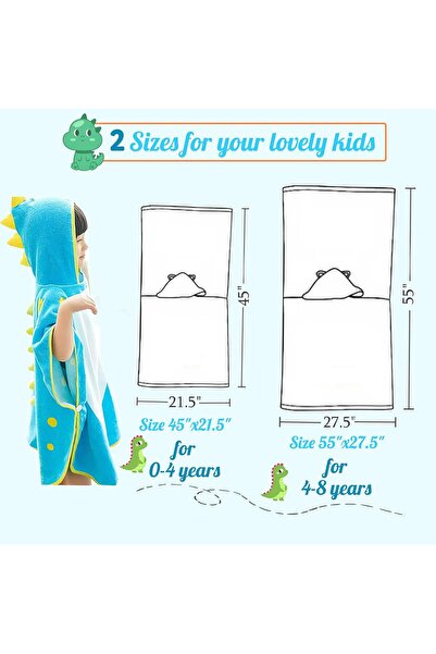 Generic Milarods Soft Cotton Baby Bath Towel for Beach, Ages 0-8, Blue Elephant - 0-4