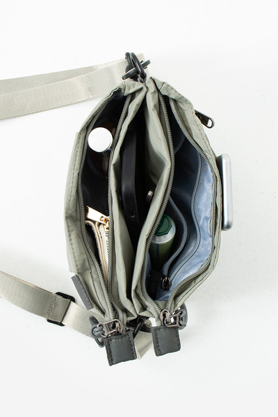 Sanmorris Women's 4 Compartment Parachute Fabric Adjustable Crossbody Bag