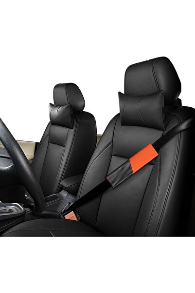 NALACAL وسائد حزام أمان السيارة، واقيات كتف من ألياف الكربون البرتقالية، متعد...