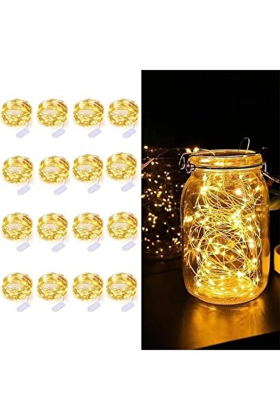EXCEFORE 16 Pack 10ft 30 LED Battery Fairy String Lights (Warm White)