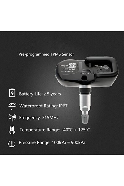 NALACAL مستشعر TPMS - متوافق مع تويوتا/لكزس/سكيون/بونتياك (315 ميجا هرتز)