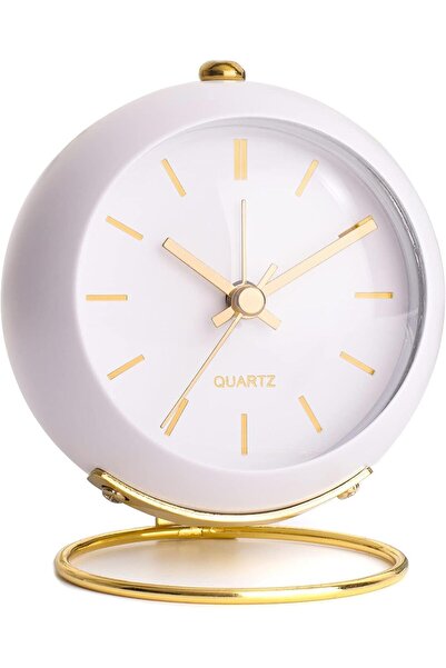 AZONEE ساعة منبه صامتة عتيقة مزودة بإضاءة ليلية - ساعة بجانب السرير تعمل بالب...