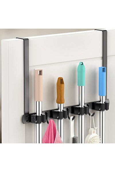 Generic حامل مكنسة PrimZooty فوق الباب، من الفولاذ المقاوم للصدأ 304، مثبت عل...