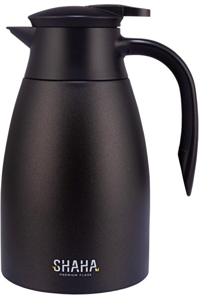 SHAHA Stainless Steel Vacuum Flask, 1.5 Liter Capacity, Black