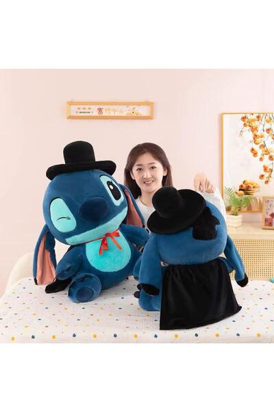 onestophube Pelerinli Şapkalı Stitch Premium Peluş 3- Boy Seçeneği Peluş Oyun...