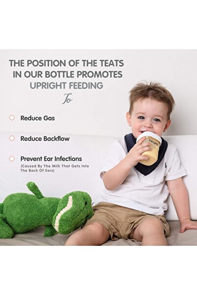 Hegen anti-colic wide-neck baby bottle - 5 oz breastfeeding system with slow-flow nipples