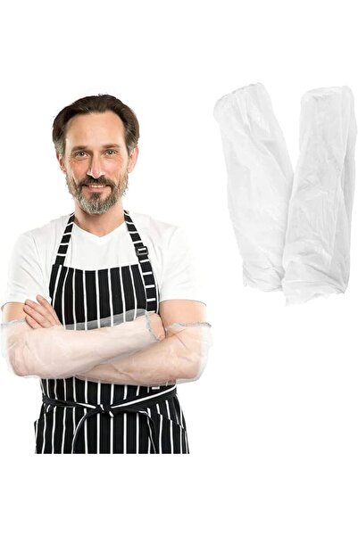 Goodern 100 Pcs Disposable PE Arm Sleeve Covers with Elastic - Waterproof, Oi...