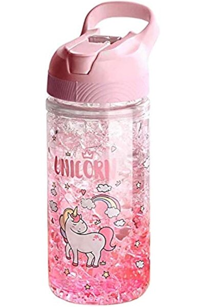 Generic زجاجة مياه يونيكورن وردية من أناكيكي للبنات - 400 مل (13.5 أونصة)، شف...
