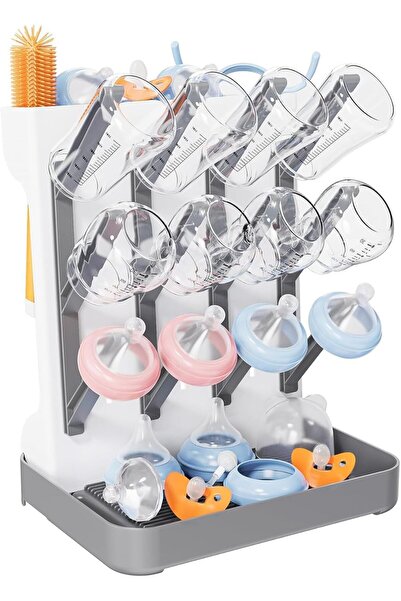 Winsoyya رف تجفيف زجاجات الأطفال الرأسي - منظم موفر للمساحة على سطح العمل