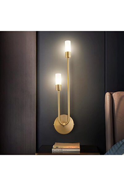 NALACAL LED Gold Wall Sconce 2-Light 22.4-inch Mid-Century Indoor Wall Lamp
