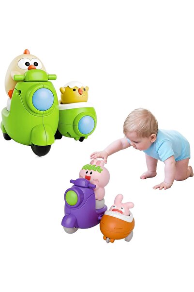Genericc مجموعة من 4 سيارات دفع حيوانات قابلة للضغط والانطلاق للأطفال الصغار ...