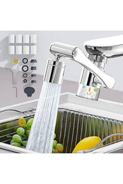 KASTWAVE جهاز تهوية تمديد الصنبور الدوار بزاوية 1440 درجة مع فلتر مياه واضح و...