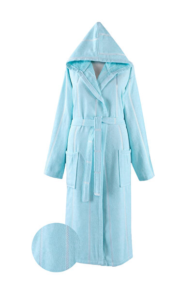 MADAMİN HOME Cotton Velvet Hooded Unisex Bathrobe