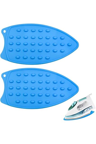 AZONEE وسادات سيليكون لدعم المكواة - حصيرة مقاومة للحرارة، لون أزرق، قطعتان