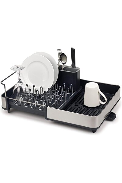 Joseph Joseph Stainless-Steel Extendable Dual Part Dish Rack, One-Size, Gray
