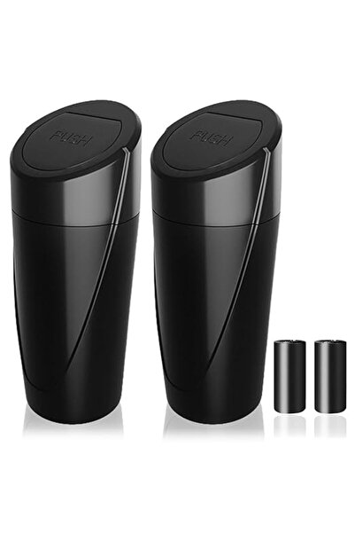 NALACAL سلة مهملات السيارة مع غطاء، عبوتان من سلة مهملات السيارة الصغيرة المق...