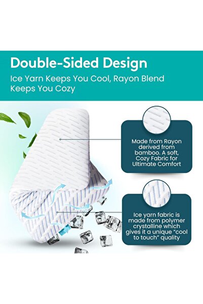 genernic BLISSBURY 2.6 Inch Cooling Ultra Thin Memory Foam Pillow (Cooling White)