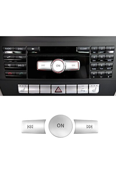 NALACAL ملصقات غطاء أزرار راديو مرسيدس بنز (كروم) - متوافقة مع B/C/E/G/ML/CL/SLK