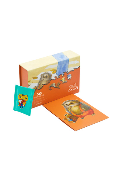 UkrainaSHOP Wooden puzzle Travelling Hedgehogs