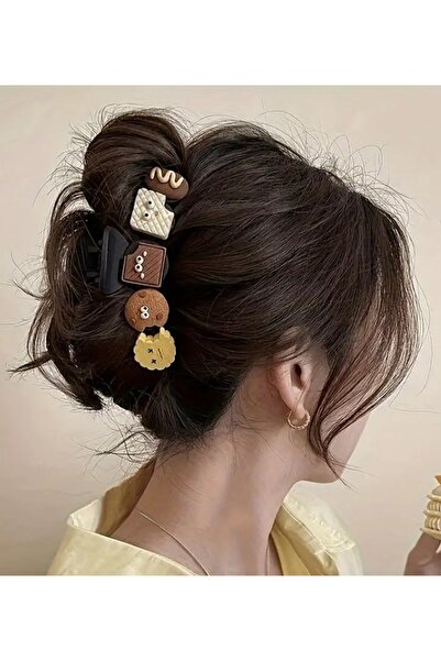 chibi Korean Style Cute Kura Piped Detail Oversized Hairpin Buckle