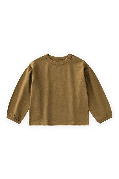 Cigit Brushed Rustic Long Sleeve T-Shirt 1-7 Years Old Olive