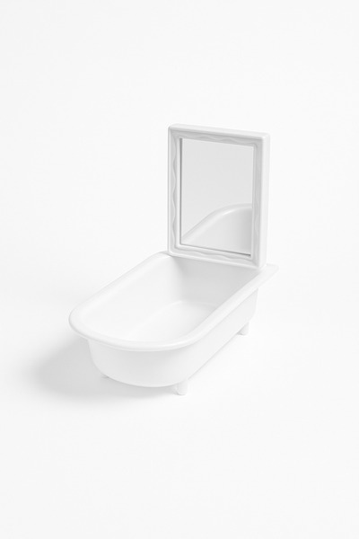 Papağanhane Mirrored Bird Bath White |   Lovebird Bath Chamber – Cleaning Tub...