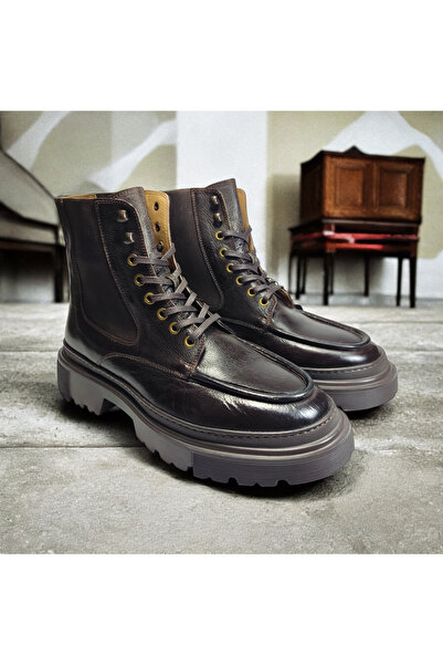 VİVA SHOES 100% Genuine Leather Eva Sole Men's Half Boots