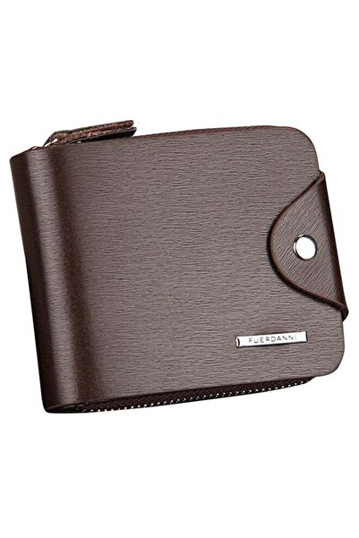 Generic Multilayer Zipper Closure Wallet Brown